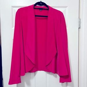 ⭐️2/$40⭐️ Guess fuchsia pink open-front waterfall blazer jacket, size large